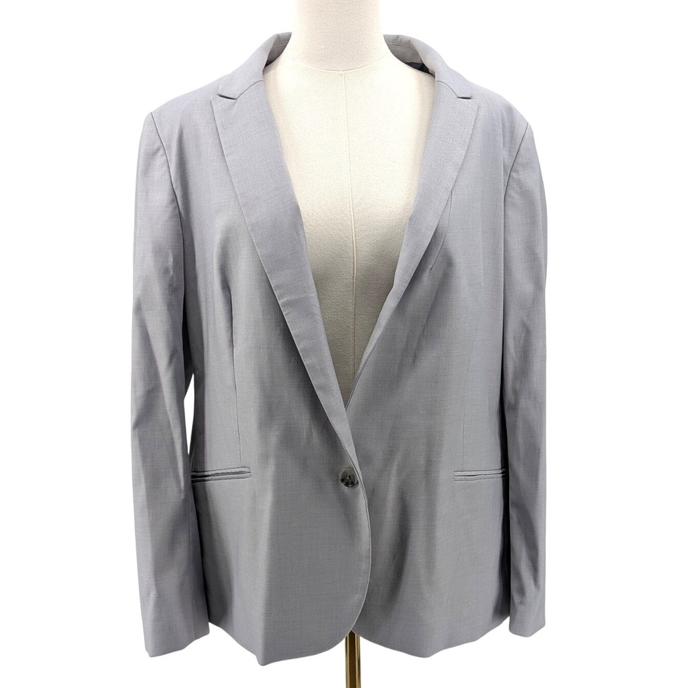 NDSTRY‎ Gray Stretch Blazer Jacket Career Minimalist Office XXL